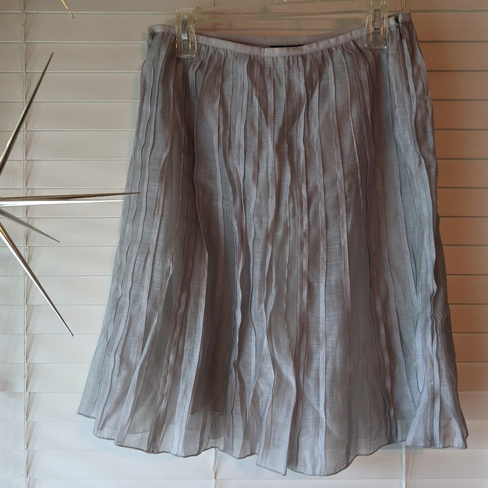 NIC+ZOE Light Gray Pleated A-Line Skirt